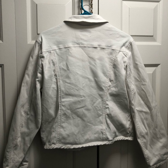 Women’s White Stretch Denim Jean Jacket by Live A Little Size XL - Picture 2 of 12